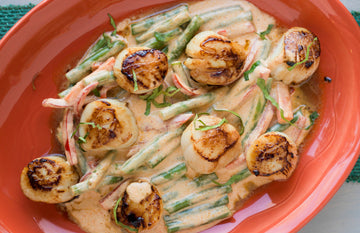 Chu Chee Red Curry Alaska Scallops and Green Beans