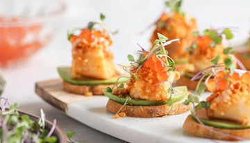 Spicy Scallop Canapés with Ikura