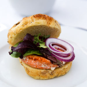 Garden Style Sockeye Salmon Burgers