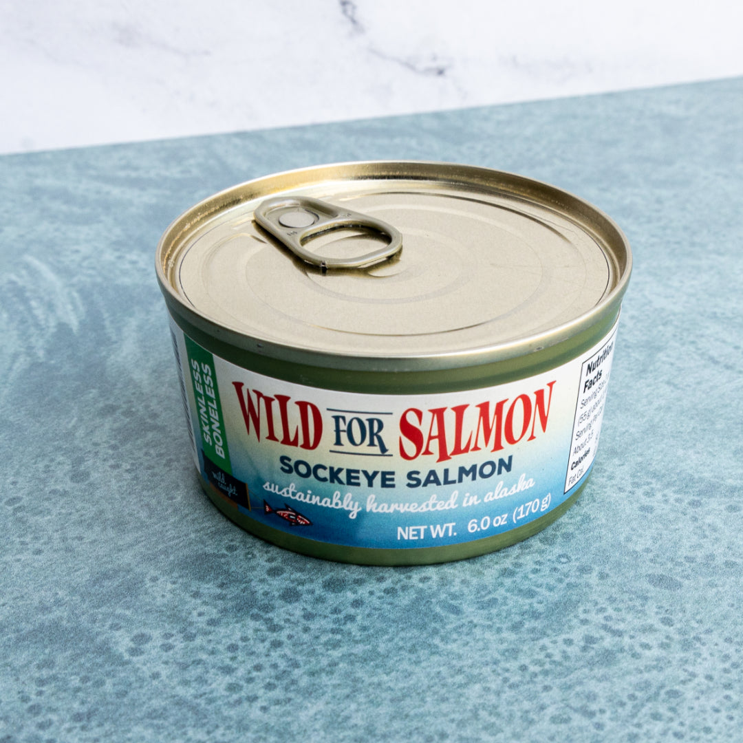 8 cans - 6 oz Skinless/Boneless Canned Alaskan Sockeye Salmon
