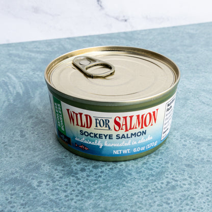 8 cans - 6 oz Skinless/Boneless Canned Alaskan Sockeye Salmon